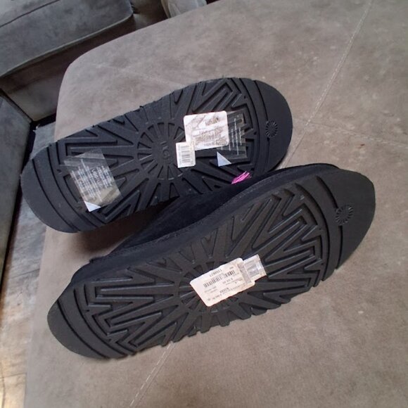 UGG Tazzle Tasman Platform Black Suede Fringe Slipper Clog Sz 9 NWT - Picture 7 of 7